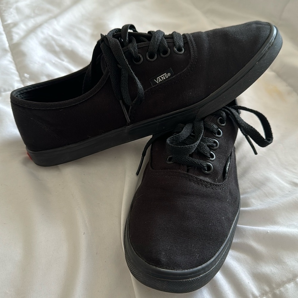 Black Canvas Lace-up Vans sz 9